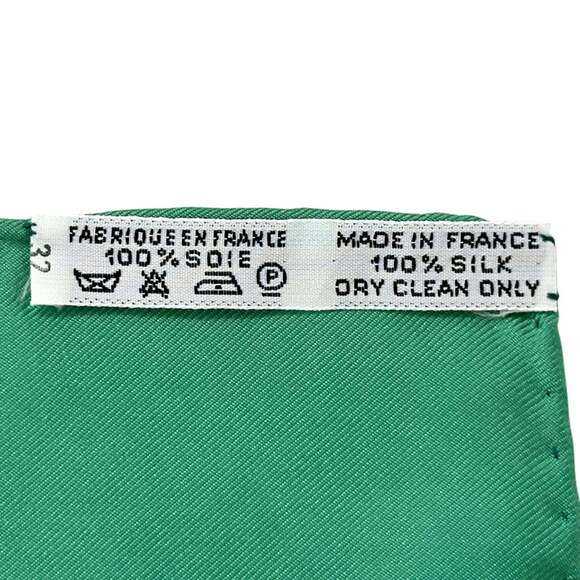 HERMES Green Silk Scarf - Picture 5 of 8